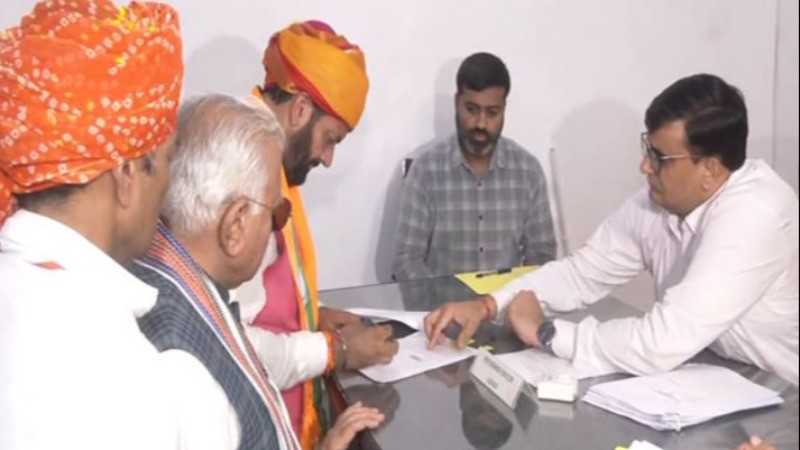 Haryana CM Nayab Singh Saini Files Nomination for Ladwa Constituency