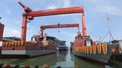 Cochin Shipyard Launches Two Anti-Submarine Warfare Vessels for Indian Navy