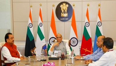 Defense Minister Rajnath reviews preparation for upcoming DefExpo 2022