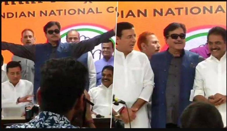 Veteran actor-MP Shatrughan Sinha  quit BJP and joined Congress on BJP foundation day