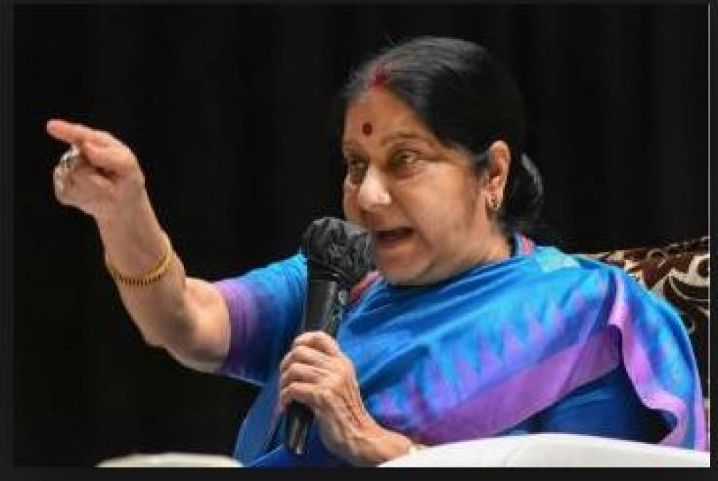 Draupadi of Rampur is being disrobed in front of you: Sushma Swaraj