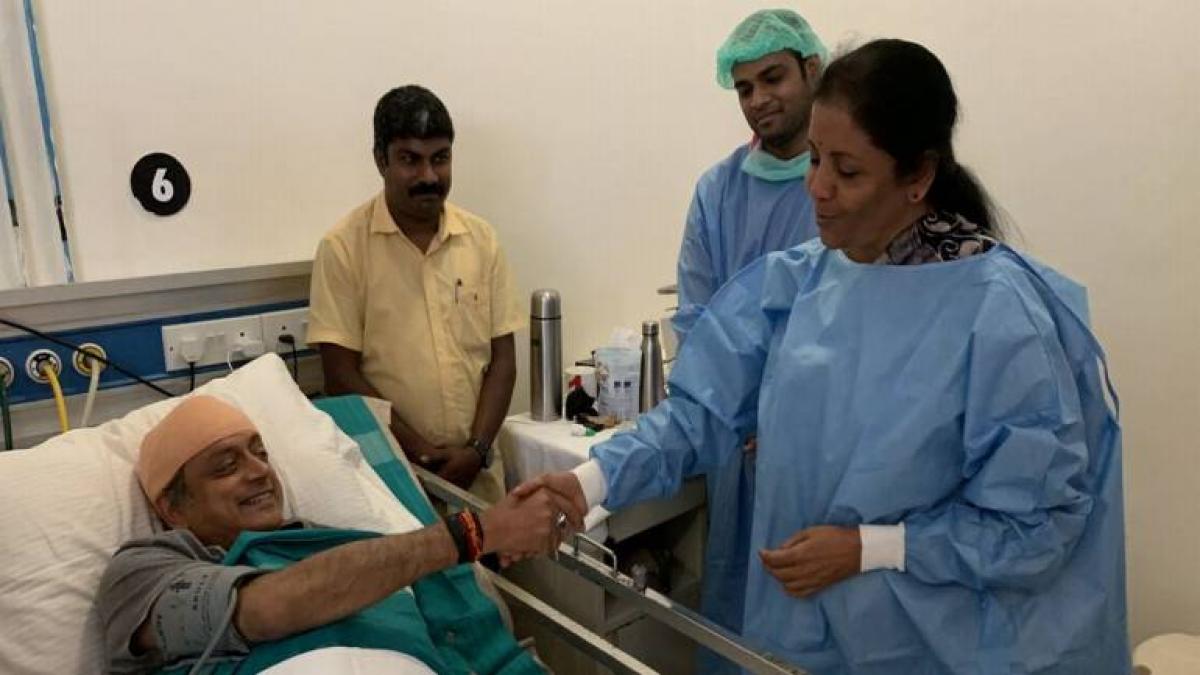 Shashi Tharoor tweets after Defence Minister Nirmala Sitharaman visits him in hospital