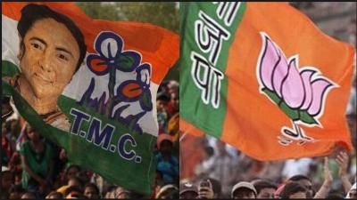 TMC and BJP workers clashes in polling booth vandalized polling station completely