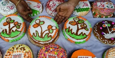 Christmas Cakes In Kolkata With Icing Of Political Party Symbols