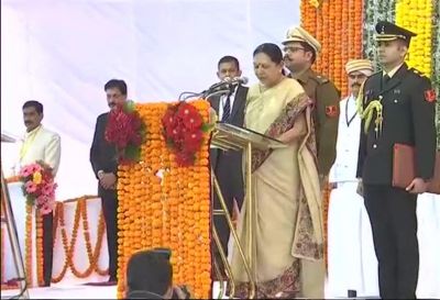 Anandiben Patel sworn-in as MP Governor, Justice Hemant Gupta administered the oath-ceremony