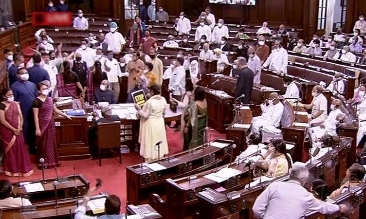 Rajya Sabha suspends 11 Opp members for disrupting proceedings