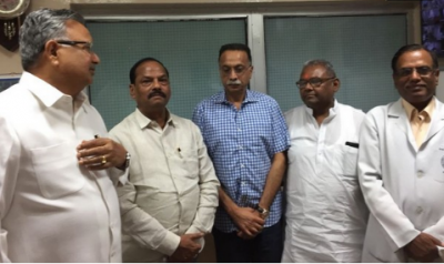 Raman Singh, Raghubar Das visit Atal Bihari  Vajpayee at AIIMS