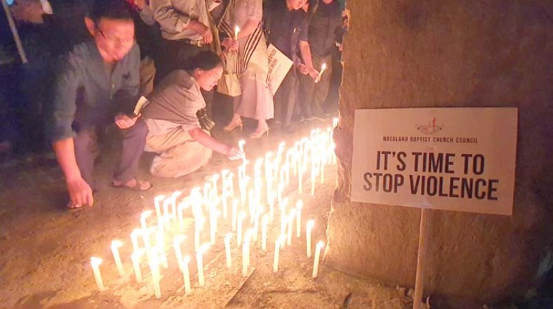 Candlelight March in Kohima Prays for Peace as Manipur Violence Persists