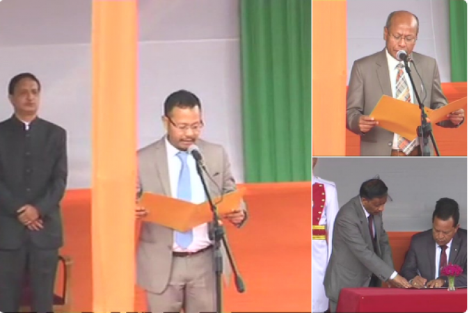Council of Ministers sworn-in at oath ceremony in Meghalaya's Shillong
