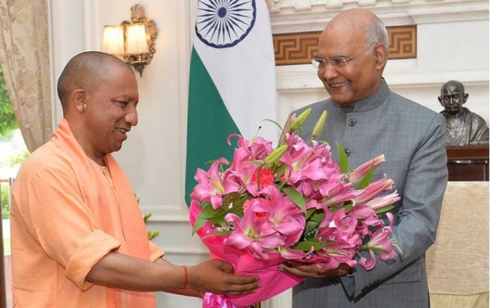 यूपी के नवनिर्वाचित सीएम योगी आदित्यनाथ ने राष्ट्रपति रामनाथ कोविंद से की मुलाकात
