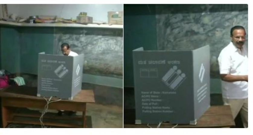 K'taka Polls 2018 :Voting begins, Yeddyurappa,Shivaratri Deshikendra cast vote