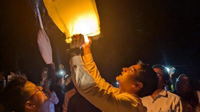 Assam’s Dholai Lights Up with Over 200 Sky Lanterns to Inspire Voter Participation for Bypoll