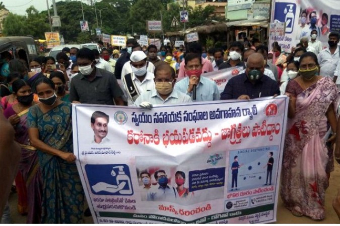 Corona Awareness Rally in Vijayawada