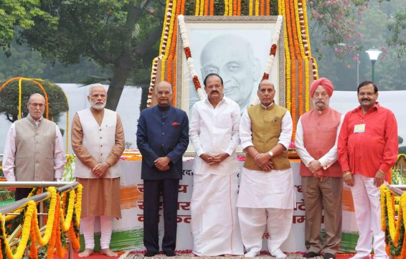 President Kovind and Vice President Naidu, Rajnath Singh along with PM Modi paid tributes to Sardar Patel