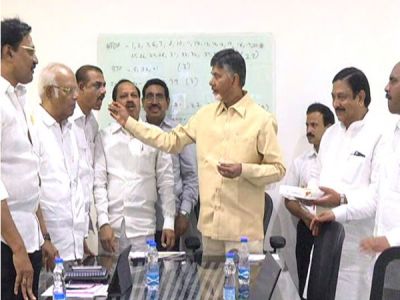 Andhra CM Chandrababu Naidu celebrates TDP win in Kakinada municipal polls