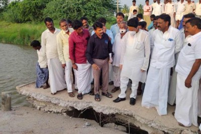 Karnataka MLA had a close shave from life as Bridge collapsed as soon as he visited