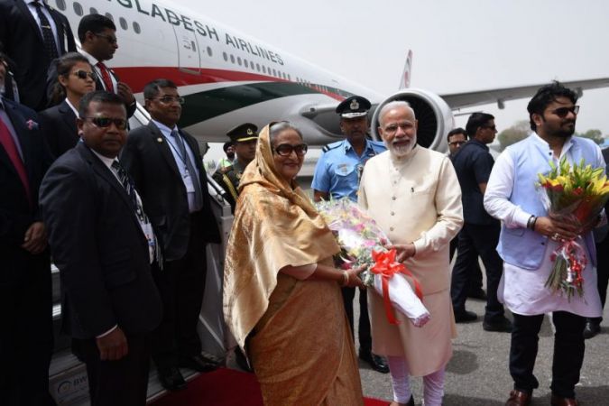 Bangladesh PM Hasina received by PM Modi in New Delhi Airport