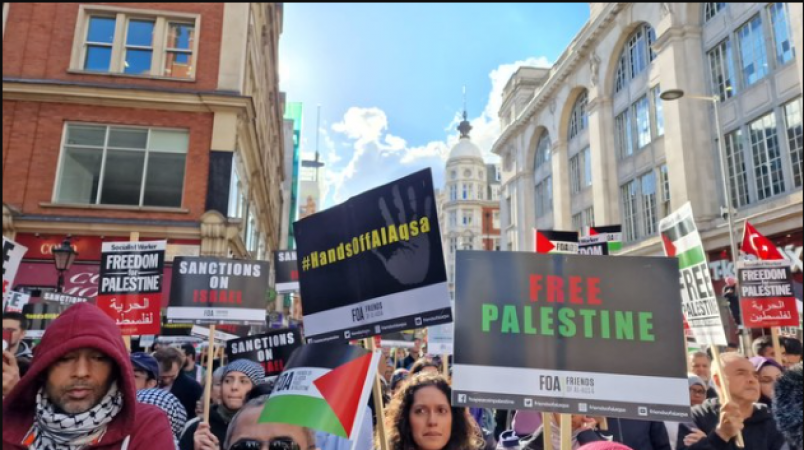 London's pro-Palestinian activists stage a 