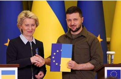 European Commission Prez Ursula Von Der Leyen visits Ukraine's Bucha