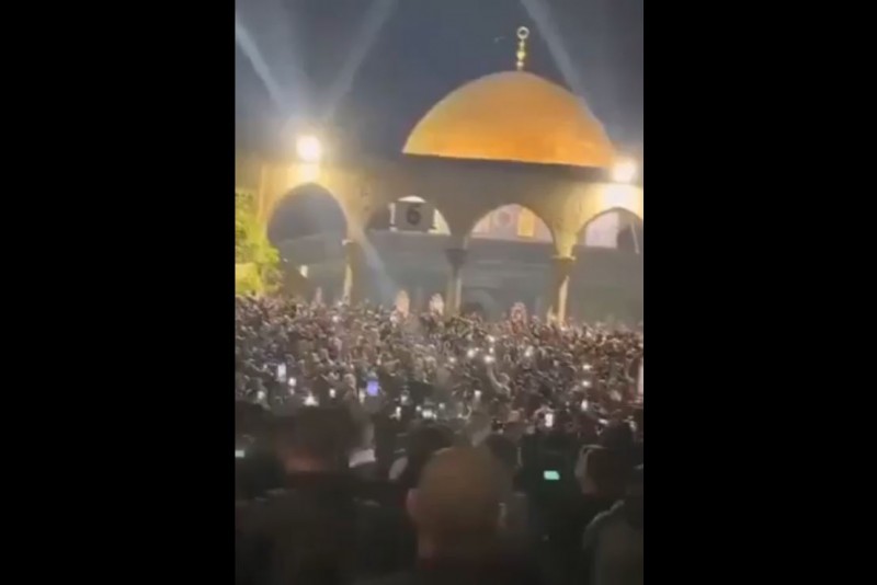 Video: Palestinian Muslims Celebrate Iran's Attack on Israel; Thousands Gather in Solidarity