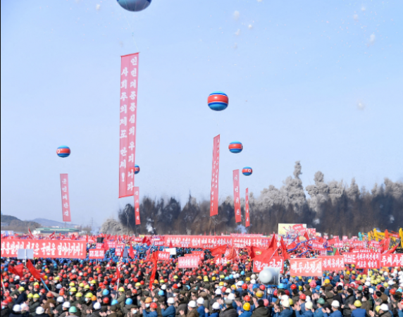 Pyongyang, North Korea, celebrates the completion of 10,000 modern homes.