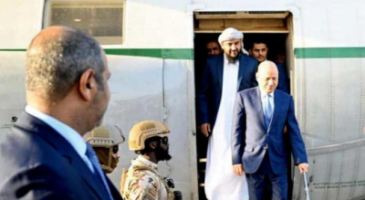 Al-Alimi, the president of the Yemeni council arrives in Aden and commends the allies