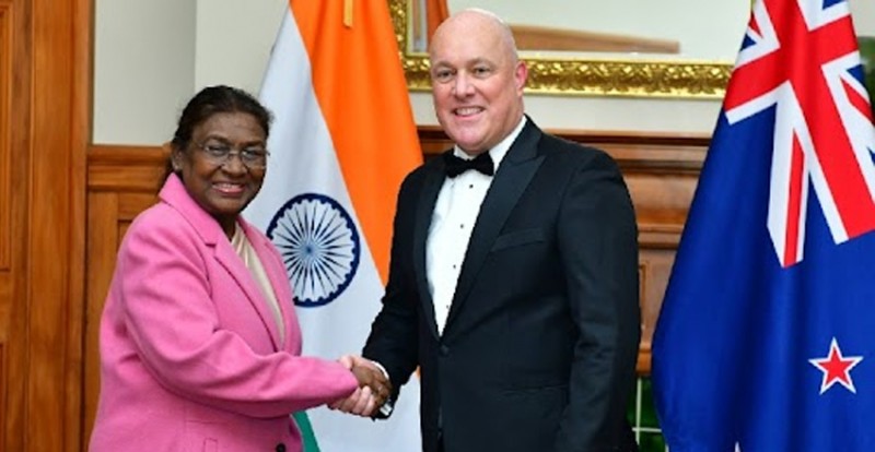 New Zealand PM Meets Indian President Murmu: Talks Focus on Security and Trade