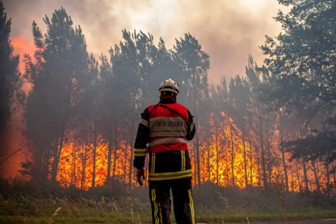 Large French wildfire suspected of arson rekindles, 1000s evacuated