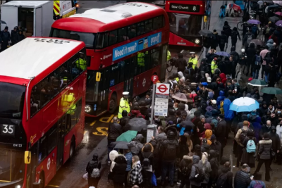 Transportation strikes in London cause even more commotion on the roads