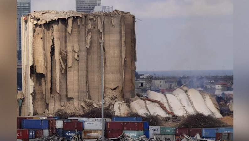 Eight more grain warehouse collapse at Beirut port after two years of explosion