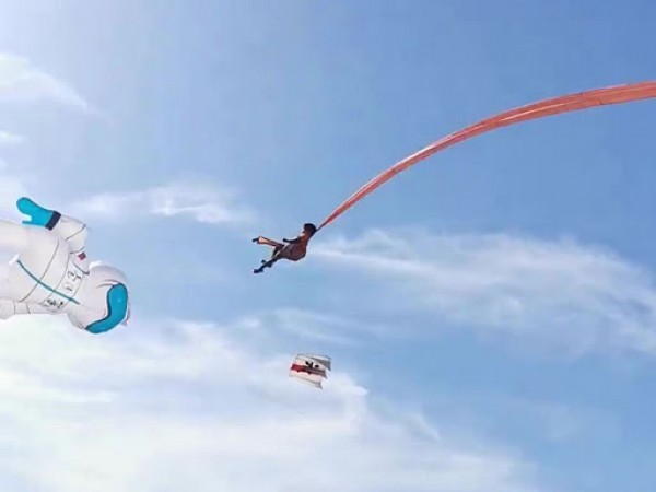 Three-year-old survives even after getting trapped in a giant kite!
