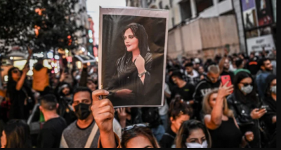 Conservative women take part in the Amini protests in Iran