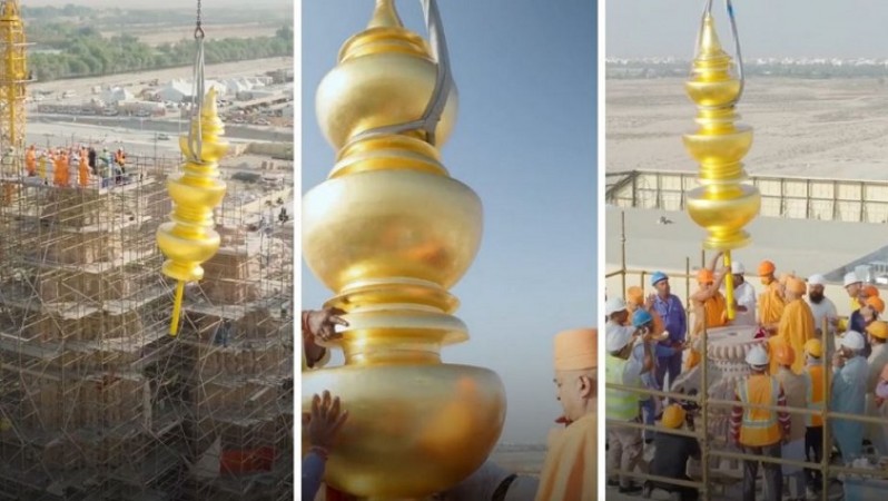 Installation of Sacred Amrut Kalash Marks Milestone at BAPS Hindu Temple in Abu Dhabi