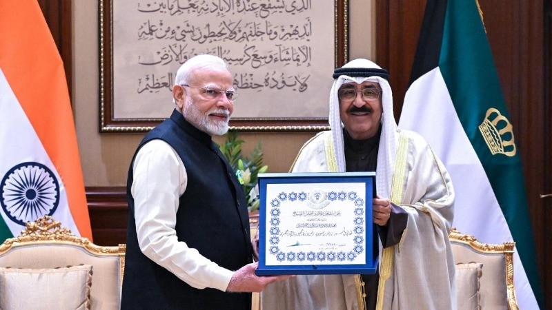 PM Modi Honoured with Kuwait's Highest Award, Order of Mubarak Al-Kabeer