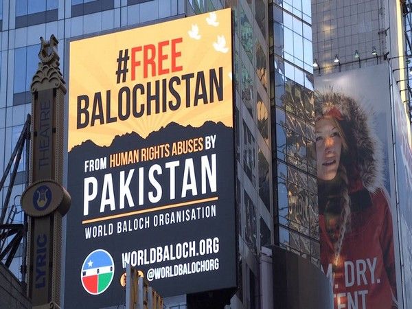 #FreeBalochistan billboards hang at iconic Times Square of the New York City.