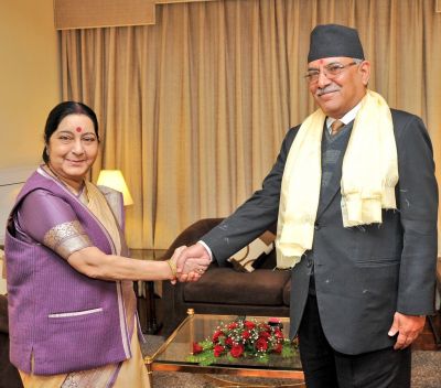 Nepal Visit: Sushma Swaraj met PM Pushpa Kamal Dahal