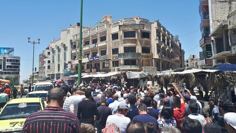 सीरिया के स्वीदा प्रांत में   विरोध प्रदर्शन