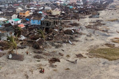 Aerial survey of cyclone damage in Madagascar is conducted by the United Nations