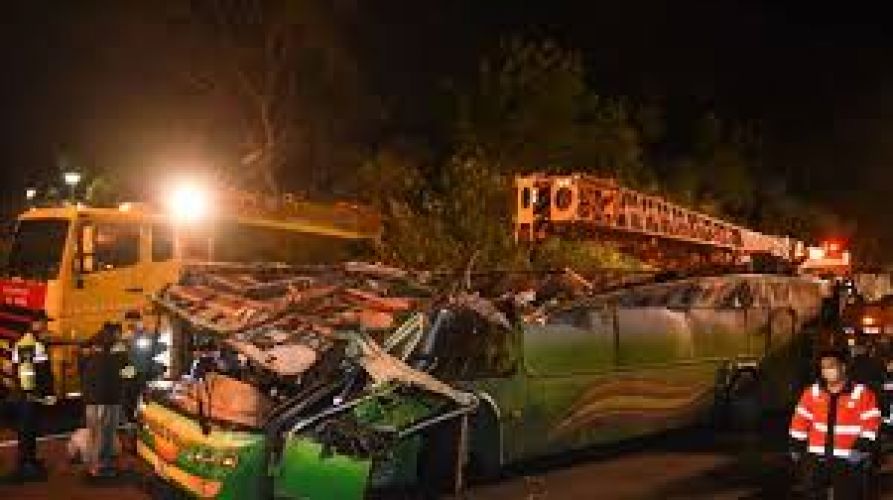 A bus crash at Taiwan killed 32 people