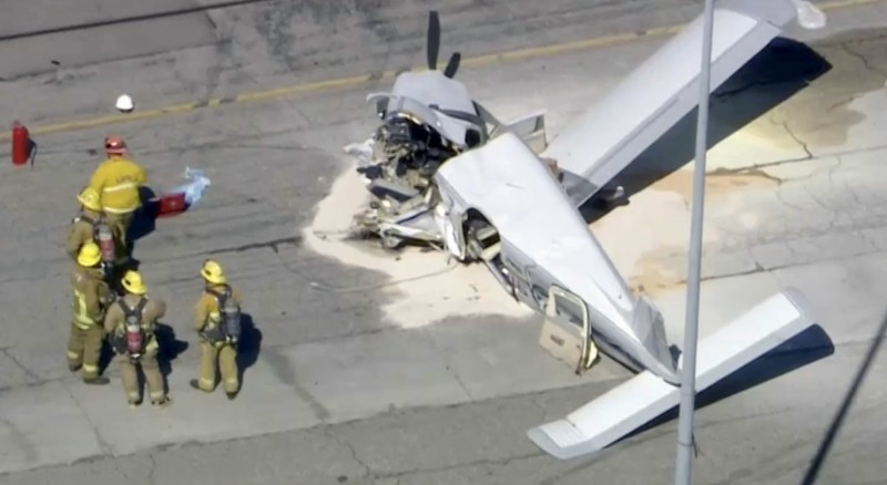 1 killed, 1 injured after plane crashes at port of Los Angeles
