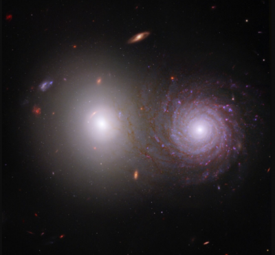 Three galaxies are predicted to collide as seen by Hubble.