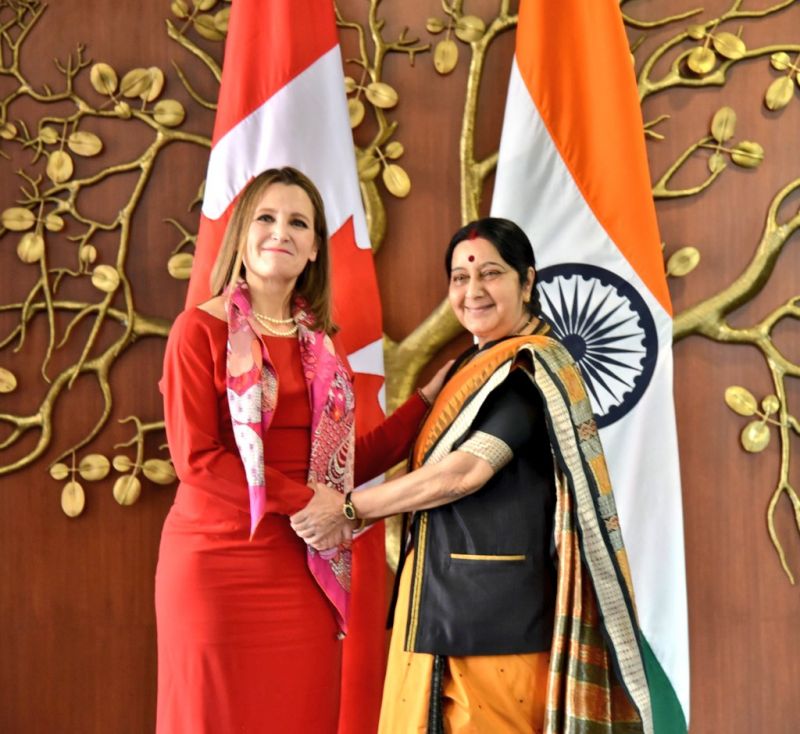 Candian FM  met  Sushma Swaraj to boost India- Canada ties