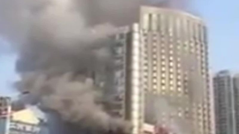 China: Huge fire at Luxury hotel, several feared trapped