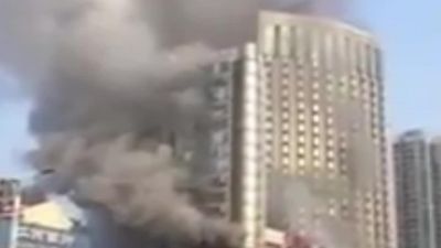 China: Huge fire at Luxury hotel, several feared trapped