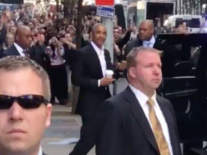 Crowd React to Former US President's appearance in NYC