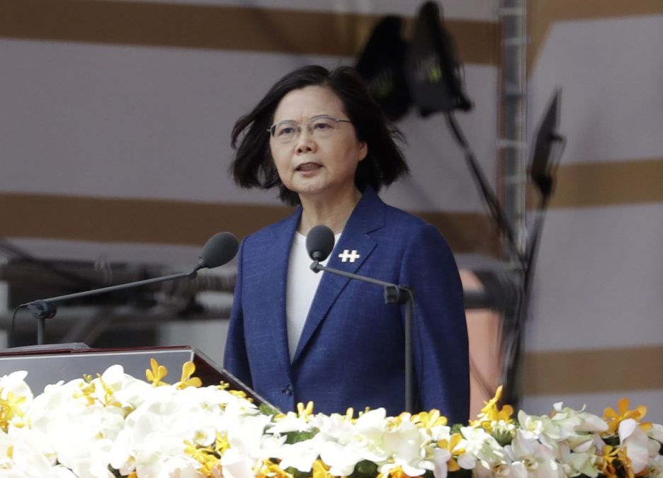 Taiwan's president warns the China against 'military adventurism' in New Year's address