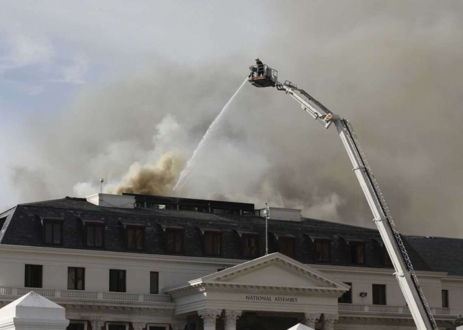 After a fire, the S.African Parliament will move its flagship program
