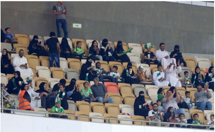 Saudi women registered entrance in stadium for the first time to watch soccer