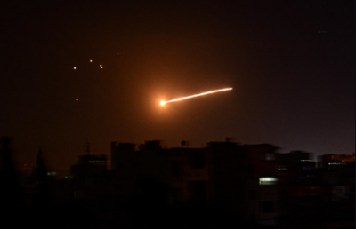 Israeli aircraft target a Syrian air defence battery; Damascus claims the majority of missiles were shot down