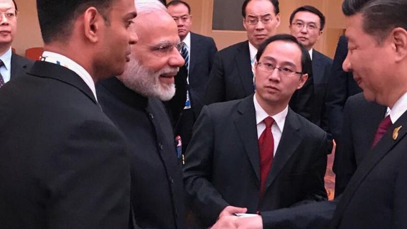 PM Modi interacts with Chinese President Jinping at BRICS informal gathering